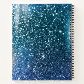 Speciaal Blauwgroen en blauw Ombre Glitter Notitieboek (Achterkant)