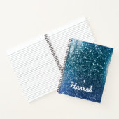 Speciaal Blauwgroen en blauw Ombre Glitter Notitieboek (Binnen)