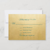 Speciaal Blauwgroen Gold Indian Mandala RSVP Weddi (Achterkant)