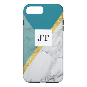 Speciaal Blauwgroen Gold Marble iPhone Tough Hoesj iPhone 8/7 Plus Hoesje