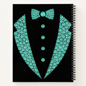 Speciaal Blauwgroen zwart Glitter Tuxedo Sketchboo Notitieboek (Achterkant)