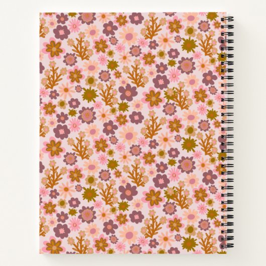 Speciaal  bloemen pastel Floral Pattern Notitieboek (Achterkant)