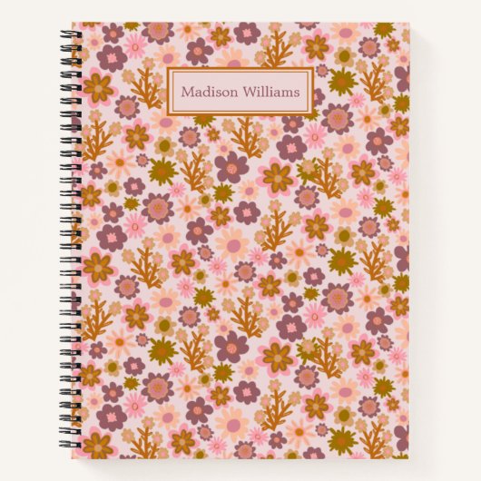 Speciaal  bloemen pastel Floral Pattern Notitieboek (Voorkant)