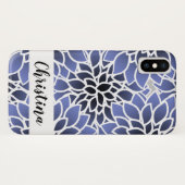 Speciaal Blue Dahlia Floral Pattern Case-Mate iPhone Case (Achterkant (horizontaal))