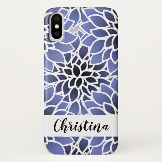 Speciaal Blue Dahlia Floral Pattern Case-Mate iPhone Case (Achterkant)