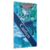 Speciaal Blue Green Digital Marble Art Klembord (Rechts)