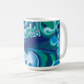 Speciaal Blue Green Digital Marble Art Koffiemok (Voorkant rechts)