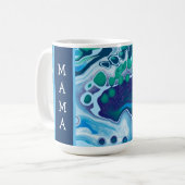 Speciaal Blue Green Digital Marble Art Koffiemok (Voorkant links)