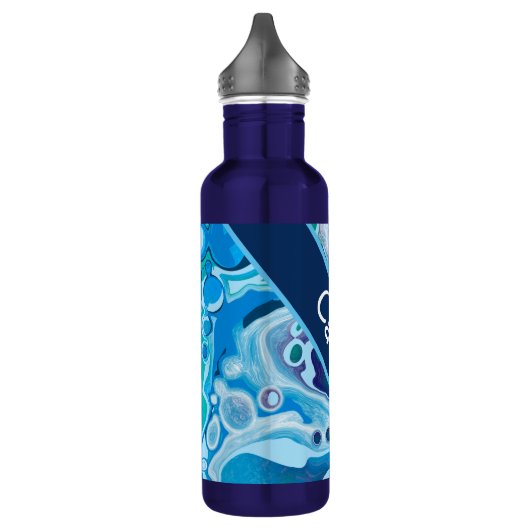 Speciaal Blue Green Digital Marble Art Waterfles (Links)