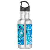 Speciaal Blue Green Digital Marble Art Waterfles (Achterkant)