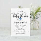 Speciaal Blue Heart White Boy Baby shower Kaart (Staand voorkant)