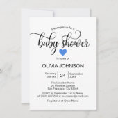 Speciaal Blue Heart White Boy Baby shower Kaart (Voorkant)