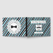 Speciaal boek Baby shower Blauw & Zwarte Stripes (Volledig)