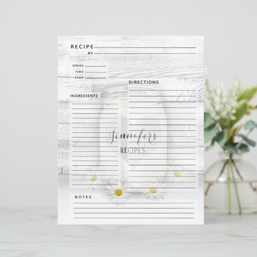 Speciaal boek Mason Jar Recipe Insert (Staand voorkant)