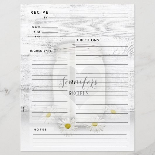 Speciaal boek Mason Jar Recipe Insert (Voorkant)