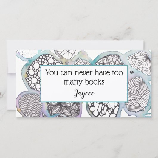 Speciaal boekmerk, gemengde media-doodle kunst bedankkaart (Voorkant)