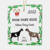 Speciaal Boerderij kerst van nobelse melkgeit Keramisch Ornament (Links)