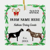 Speciaal Boerderij kerst van nobelse melkgeit Keramisch Ornament (Voorkant)