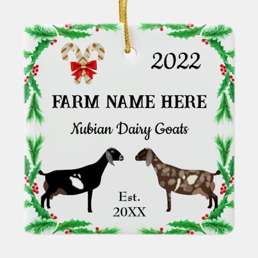 Speciaal Boerderij kerst van nobelse melkgeit Keramisch Ornament (Voorkant)