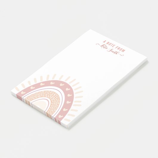 Speciaal Boho Rainbow Calligrafieteraar Post-it® Notes (Schuin)
