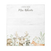 Speciaal Boho Rustic Wildlife leraar Notitieblok (Voorkant)