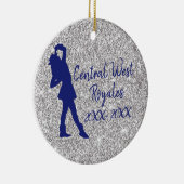 Speciaal boorteam | Navy Blue en Silver Keramisch Ornament (Rechts)