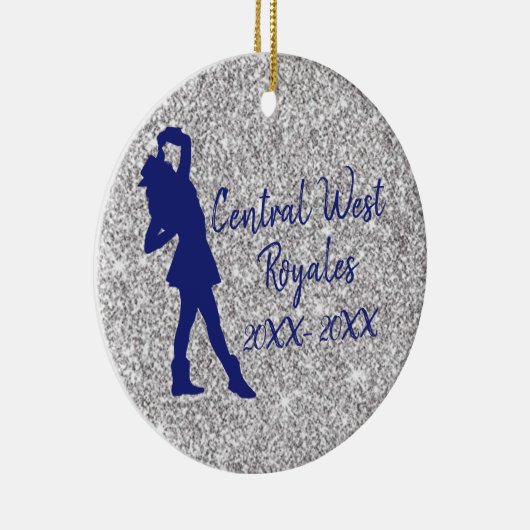 Speciaal boorteam | Navy Blue en Silver Keramisch Ornament (Rechts)