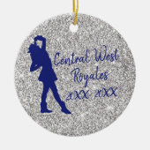 Speciaal boorteam | Navy Blue en Silver Keramisch Ornament (Voorkant)