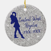 Speciaal boorteam | Navy Blue en Silver Keramisch Ornament (Achterkant)