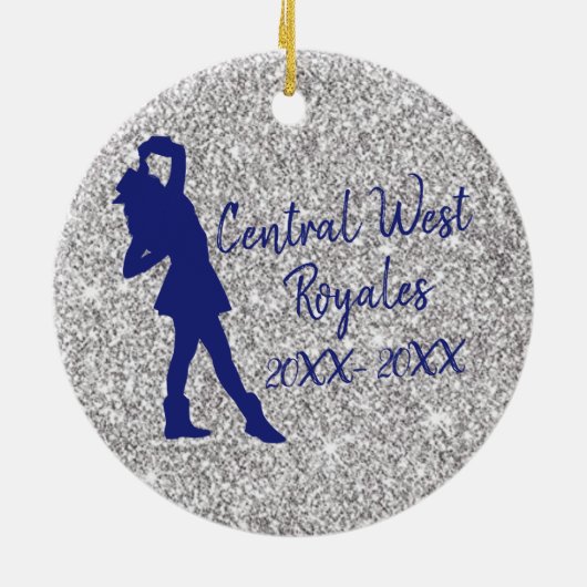 Speciaal boorteam | Navy Blue en Silver Keramisch Ornament (Achterkant)