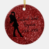 Speciaal boorteam | Rood en zwart Keramisch Ornament (Voorkant)