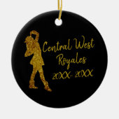 Speciaal boorteam | Zwart en goud Keramisch Ornament (Voorkant)