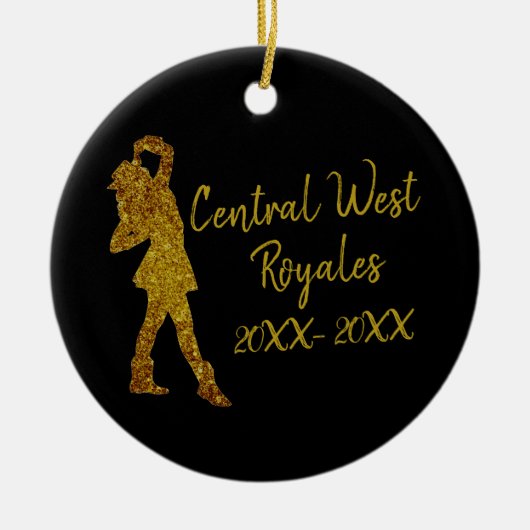 Speciaal boorteam | Zwart en goud Keramisch Ornament (Voorkant)