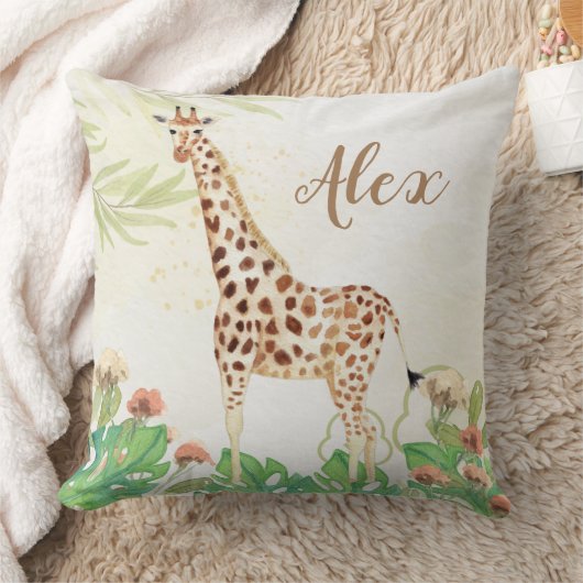 Speciaal bosgebied safari giraffe greenery kinder kussen (Deken)