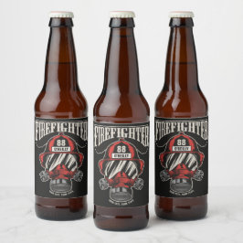 Speciaal brandweerapparaat voor brandweermaskers bier etiket