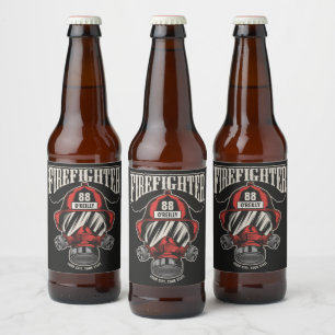 Speciaal brandweerapparaat voor brandweermaskers bier etiket
