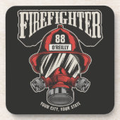 Speciaal brandweerapparaat voor brandweermaskers bier onderzetter (Voorkant)