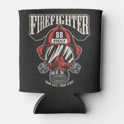 Speciaal brandweerapparaat voor brandweermaskers blikjeskoeler (Voorkant)