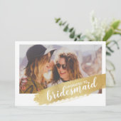 [Speciaal] Bridesmaid-voorstel Gold-penseelkaart Kaart (Staand voorkant)