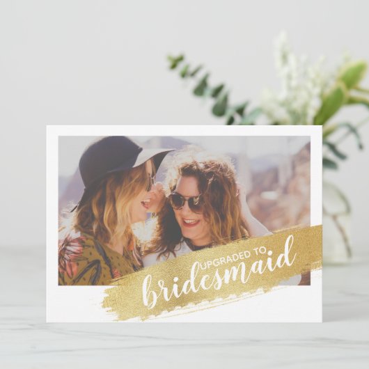 [Speciaal] Bridesmaid-voorstel Gold-penseelkaart Kaart (Staand voorkant)