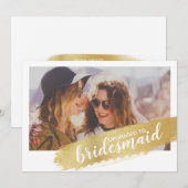 [Speciaal] Bridesmaid-voorstel Gold-penseelkaart Kaart (Voorkant / Achterkant)