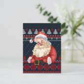 Speciaal Briefkaart Winking Santa Claus van brei (Staand voorkant)