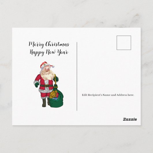 Speciaal Briefkaart Winking Santa Claus van brei (Achterkant)