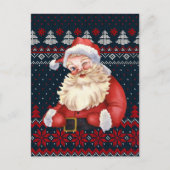 Speciaal Briefkaart Winking Santa Claus van brei (Voorkant)