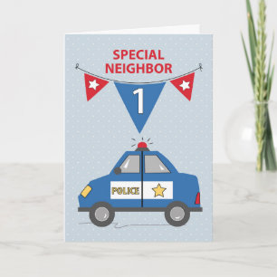 Speciaal buurland 1e verjaardag van de blauwe poli kaart