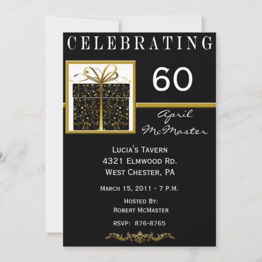 Speciaal Cadeau 60e uitnodiging van de Birthday Pa (Voorkant)