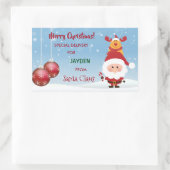 Speciaal cadeau van de kerstman, Rudolph Rechthoekige Sticker (Tas)