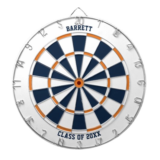 Speciaal cadeau voor Afstudeerders | Oranje wit bl Dartbord (Voorkant)