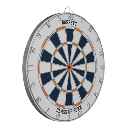 Speciaal cadeau voor Afstudeerders | Oranje wit bl Dartbord (Voorkant Links)