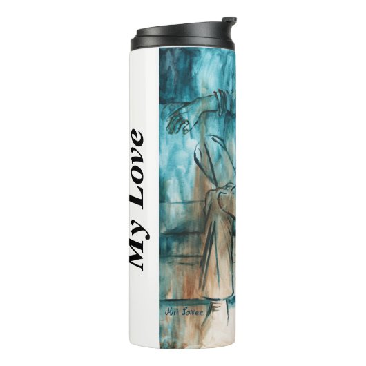 Speciaal cadeau voor mannen, aangepaste naam cadea thermosbeker (Gedraaid links)